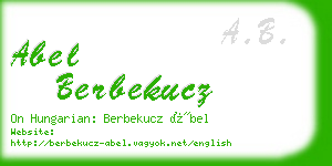 abel berbekucz business card